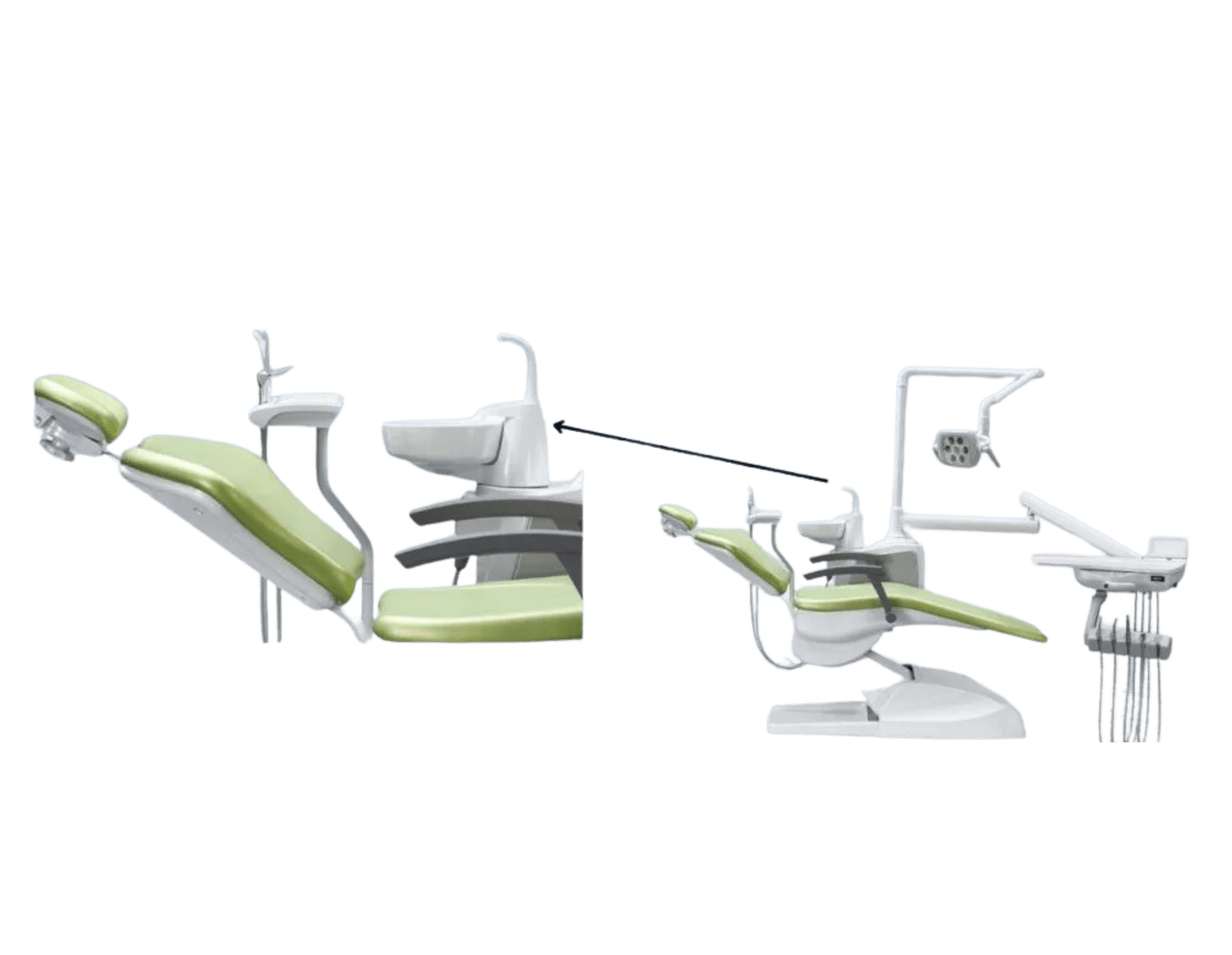 ASSISTANT ARM WITH CERAMIC SPITTOON